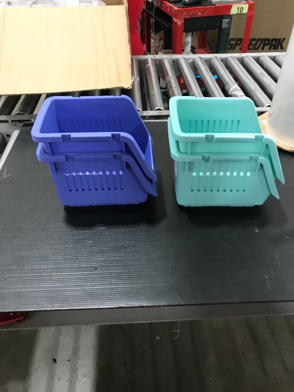 Photo 2 of Colored Stackable Organizer Basket 4 PACK