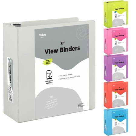 Photo 1 of Enday 3 Inch Binder 3 Ring Binders with Pockets for Home Office School Supplies Organization Gray