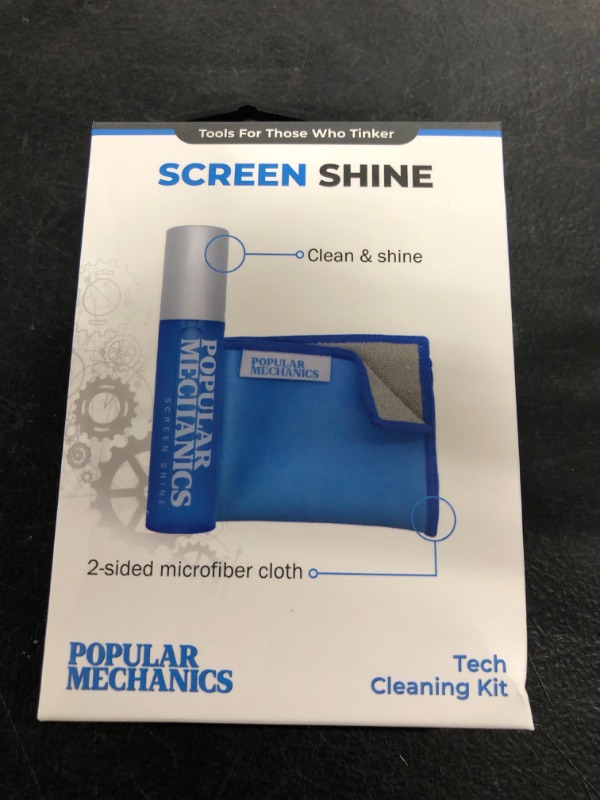 Photo 2 of Popular Mechanics Screen Shine - Tech Cleaning Kit Includes Dual-Sided Microfiber Cloth and Travel Carry-On TSA Compliant 30 mL Bottle - Safe Touch Screen Cleaning Formula