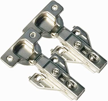 Photo 1 of 2 Piece Clip on Soft Close Hinges 105 Degree Self Close for Frameless Cabinet with Mounting Plates Full Overlay Premium Included Screws 1 Pair 00mm Kitchen Cabinet Furniture Hardware 