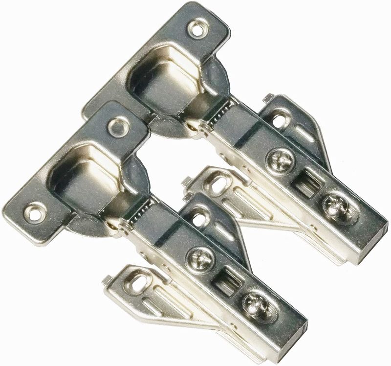 Photo 1 of 2 Piece Clip on Soft Close Hinges 105 Degree Self Close for Frameless Cabinet with Mounting Plates Full Overlay Premium Included Screws 1 Pair 00mm Kitchen Cabinet Furniture Hardware
