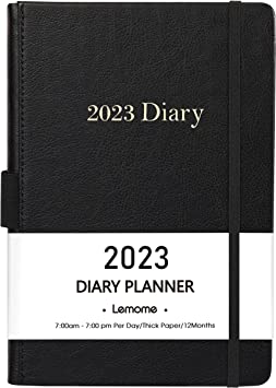 Photo 1 of 2023 Diary - 2023 Daily Planner, January 2023-December 2023, Appointment Book 5-3/4" x 8-1/4", Daily Planner with Monthly Tabs, Pen Loop, Banded, Bookmarks, Inner Pocket 