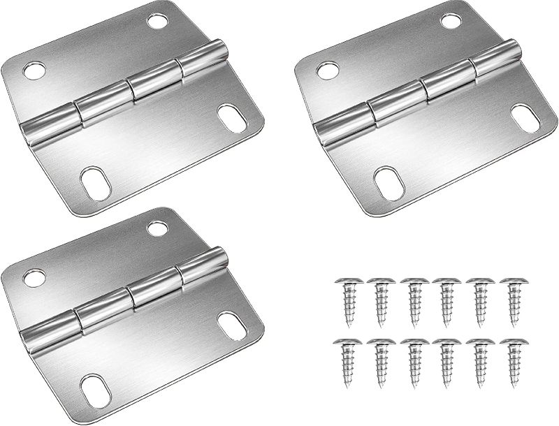 Photo 1 of 3 Pack Stainless Steel Hinges and Screws Set Replacement for Coleman Coolers
