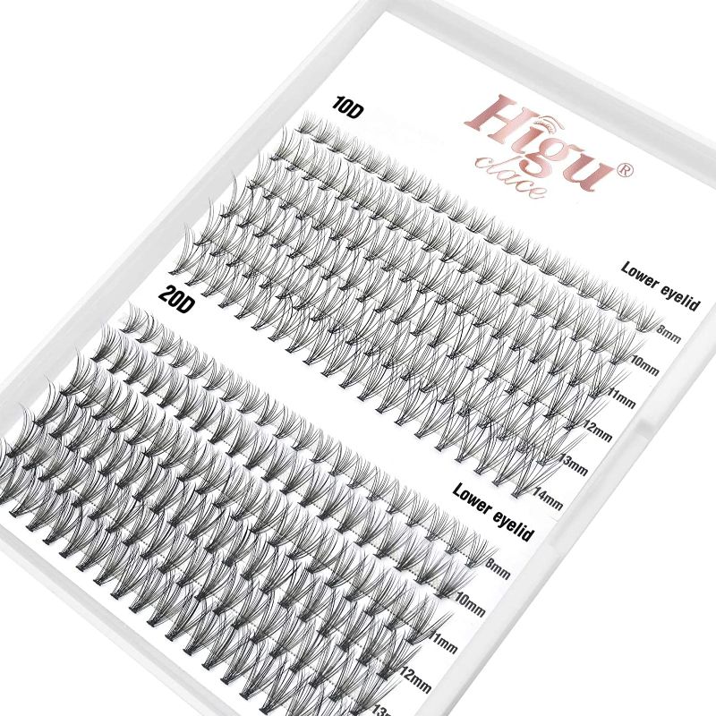 Photo 1 of 240 PCS Lash Clusters DIY Eyelash Extension 10D/20D Cluster Lashes C Curl 8-16mm Individual Eyelashes Cluster Lashes Wisps Reusable Mini Eyelash Cluster Eyelash Extensions at Home (10D/20D C 8-14mm)
