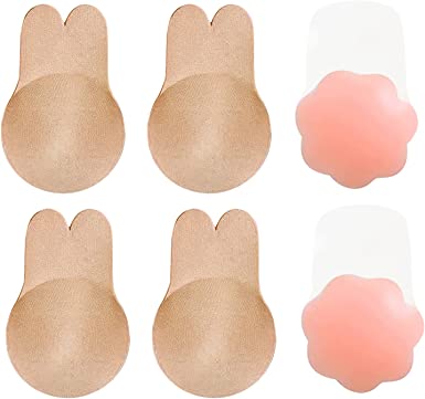Photo 1 of Adhesive Bra Strapless Bra Invisible Push up Silicone Self Invisible Sticky Bra Reusable with Nipple Covers Lift for Women, XXL