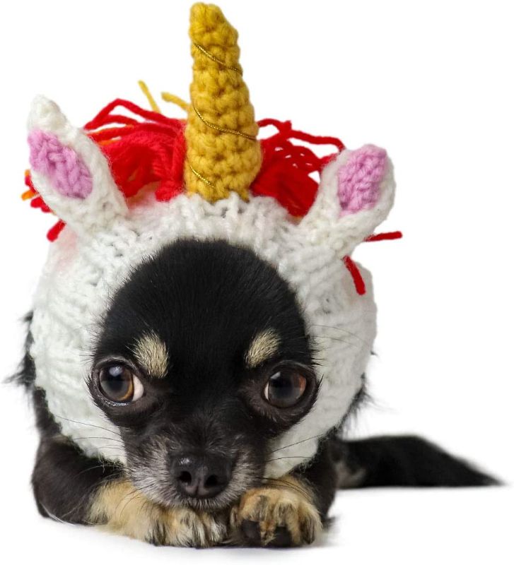 Photo 1 of Zoo Snoods Unicorn Dog Costume - No Flap Ear Wrap Hood for Pets
