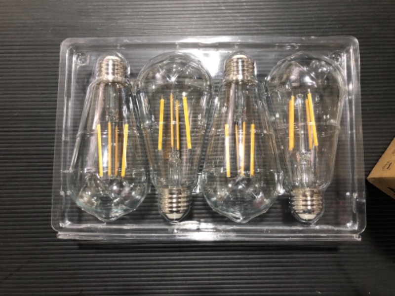 Photo 2 of 4-Pack Vintage 8W ST64 LED Edison Light Bulbs 100W Equivalent