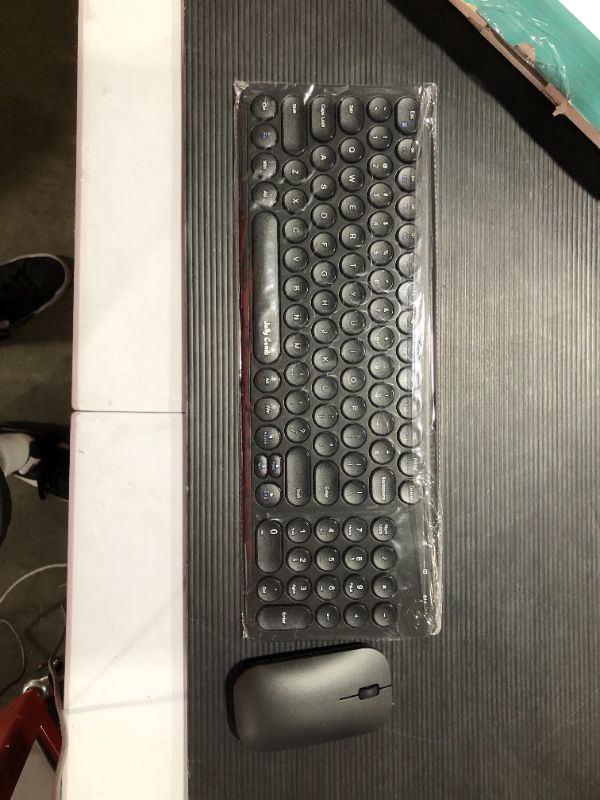 Photo 1 of Rechargeable Wireless Keyboard and Mouse, Jelly Comb 2.4GHz Ultra Slim Quiet Keyboard and Mouse Combo with Round Keys for Windows, Laptop, Notebook, PC, Computer
