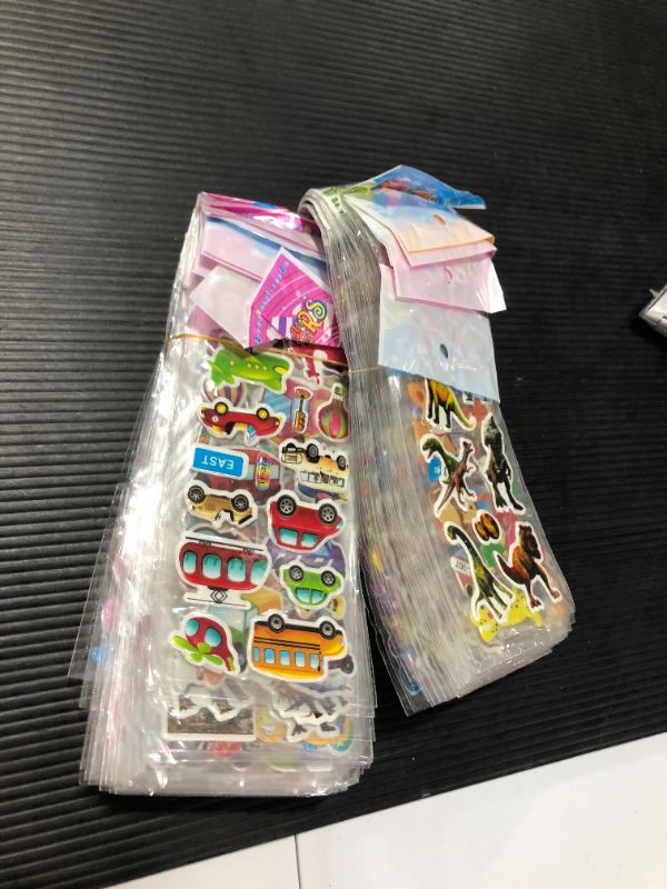 Photo 2 of BeYumi Kids Stickers (1800+), 58 Different Sheets 3D Puffy Stickers, Kids Scrapbooking, Including Animals, Cars, Trucks, Airplane, Food, Letters, Flowers, Pets and More 