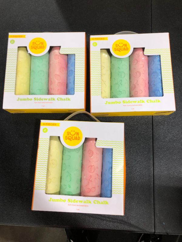 Photo 2 of 4pc Jumbo Sidewalk Chalk - Sun Squad, 3pks