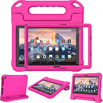 Photo 1 of YIHE Case for Amazon Fire HD 10 & 10 Plus & 10 Kids Pro Tablet (10.1 inch, 11th Generation, 2021 Release)- Durable Shockproof Protective Cover with Screen Protector Stand Handle, Pink
