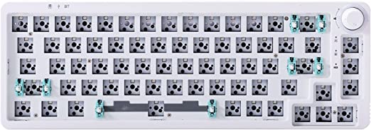 Photo 1 of GK GAMAKAY LK67 65% RGB Modular DIY Mechanical Keyboard, 67 Keys Hot Swappable 3pin/5pin Switch, Programmable Triple Mode Bluetooth 5.0/USB-C Wired/2.4GHz Wireless Customized Keyboard Kit (White)
