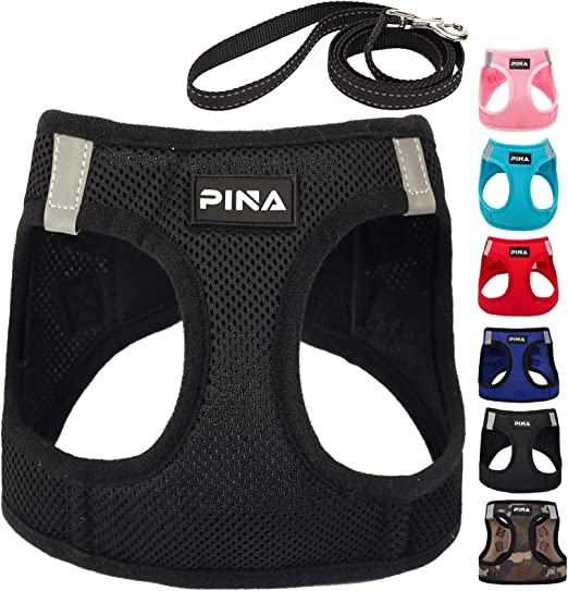 Photo 1 of PINA Dog Harness for Small Medium Dogs No Pull, Dog Harness and Leash Set, No Choke Breathable Mesh Dog Vest Harness, Lightweight Adjustable Small Medium Dog Harness - Easy to Put On and Take Off      SIZE XS
