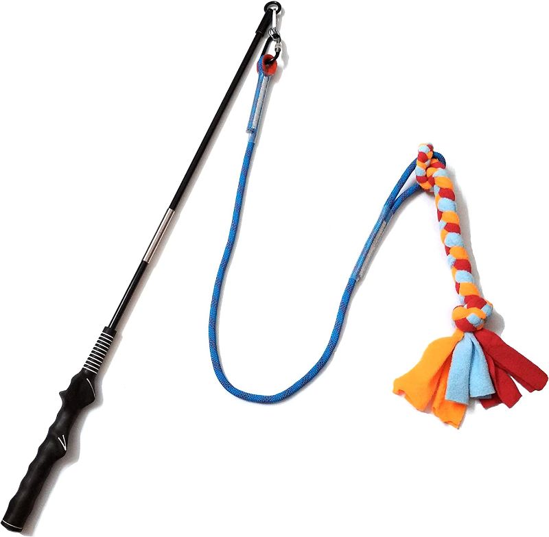 Photo 1 of AOKA Interactive Dog Flirt Pole Toy for Small and Medium-Sized Dog Chase and tug-of-war, Dog Flirt Pole with Pet Fleece Rope Tether Lure Toy to Outdoor Training and Entertainment