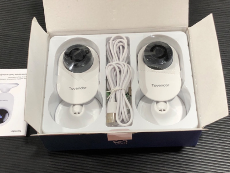 Photo 1 of Tovendor Mini Smart Home Camera, 1080P 2.4G WiFi Security Camera Wide Angle Nanny Baby Pet Monitor with Two-Way Audio, Cloud Storage, Night Vision, Motion Detection
