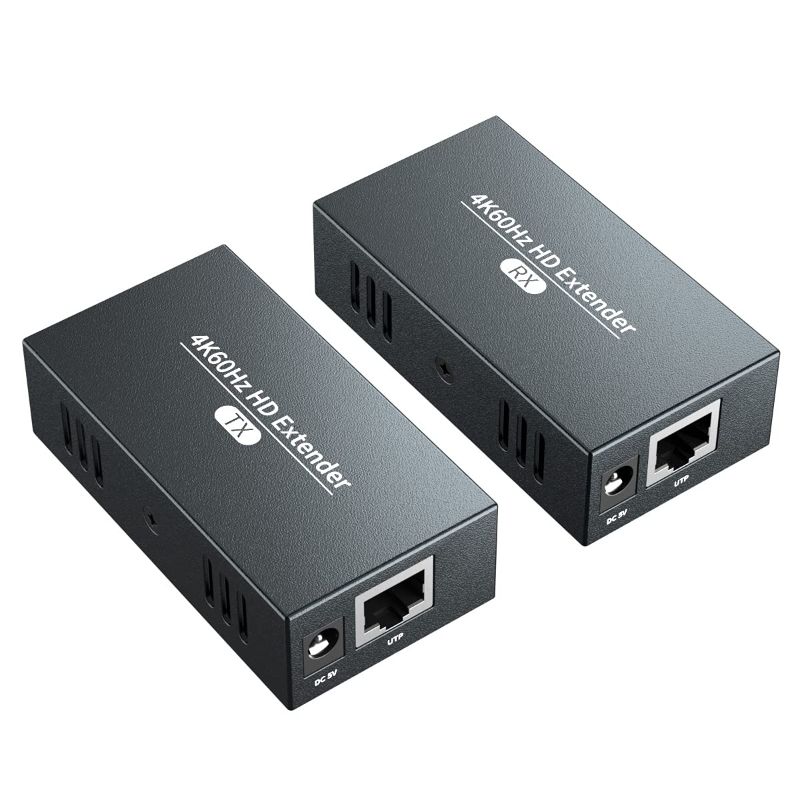 Photo 1 of PWAYTEK 4K HDMI Extender, Ultra HD 4K@60Hz Over Cat5e/6 Up to 50m, Extended Audio and Video, Supports Loop Out, HDR, HDCP 2.2/1.4 YUV 444
