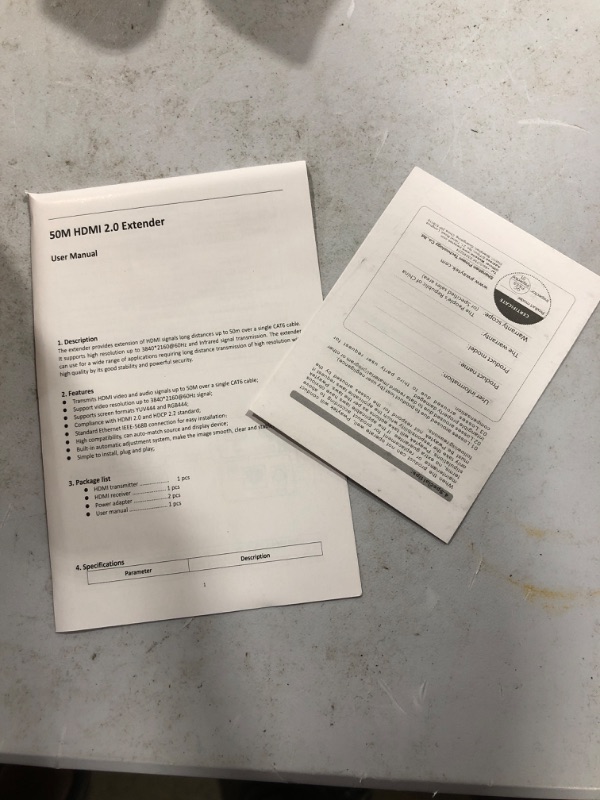 Photo 3 of PWAYTEK 4K HDMI Extender, Ultra HD 4K@60Hz Over Cat5e/6 Up to 50m, Extended Audio and Video, Supports Loop Out, HDR, HDCP 2.2/1.4 YUV 444
