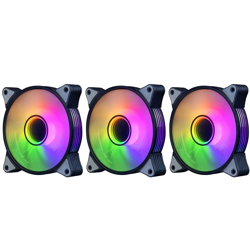 Photo 1 of aigo AR12 Pro 120mm PWM Case Fans ARGB PC Fans Computer Cooling System Compatible with 3Pin-5V Addressable RGB Motherboard SYNC Cooling Radiator Fans Without Controller(5 Packs)