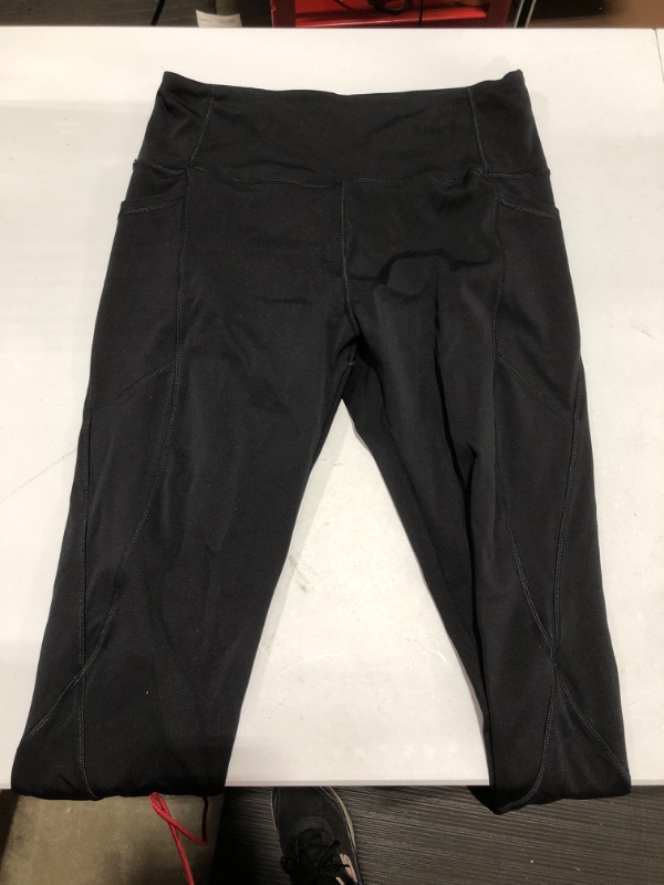 Photo 2 of [Size L] SUUKSESS Women Reflective High Waisted Running Leggings with Pockets Yoga Pants [Black]