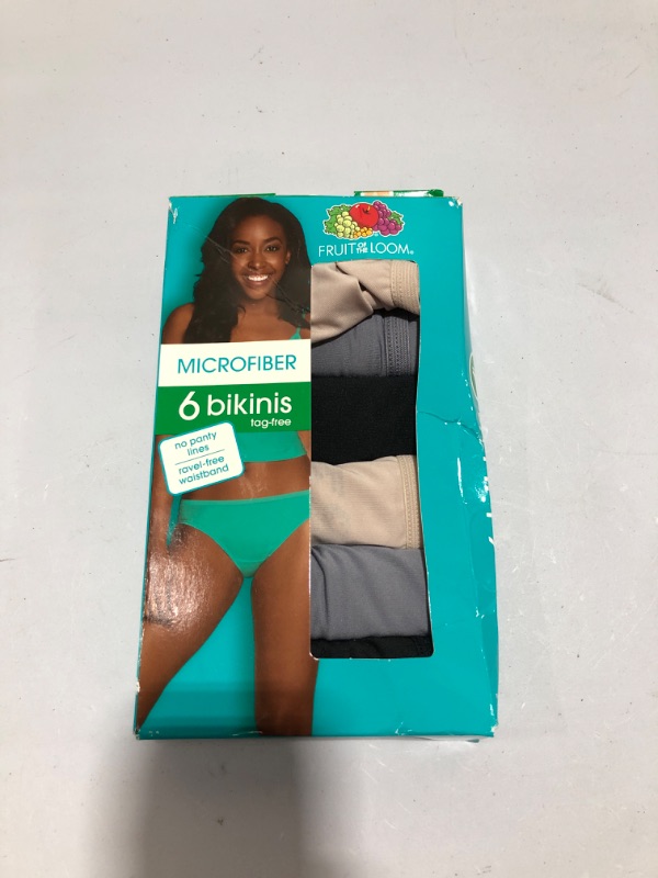 Photo 2 of [Size 6] 6 Pack Fruit of the Loom Women's Underwear Microfiber Panties [Multi]
