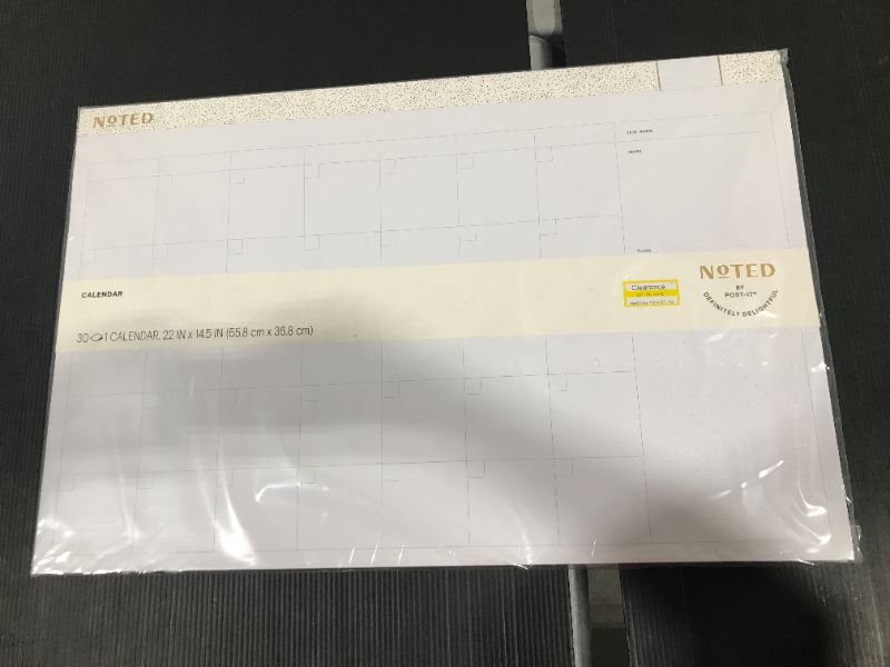 Photo 1 of Undated Post-it Desk Calendar Pad White  **-Calendar Has 30 Sheets/Pad-**  (Overall): 22 Inches (L), 22.0 Inches (W)
