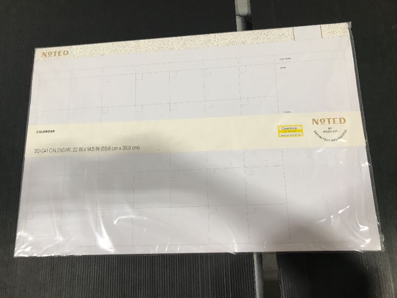 Photo 3 of Undated Post-it Desk Calendar Pad White  **-Calendar Has 30 Sheets/Pad-**  (Overall): 22 Inches (L), 22.0 Inches (W)
