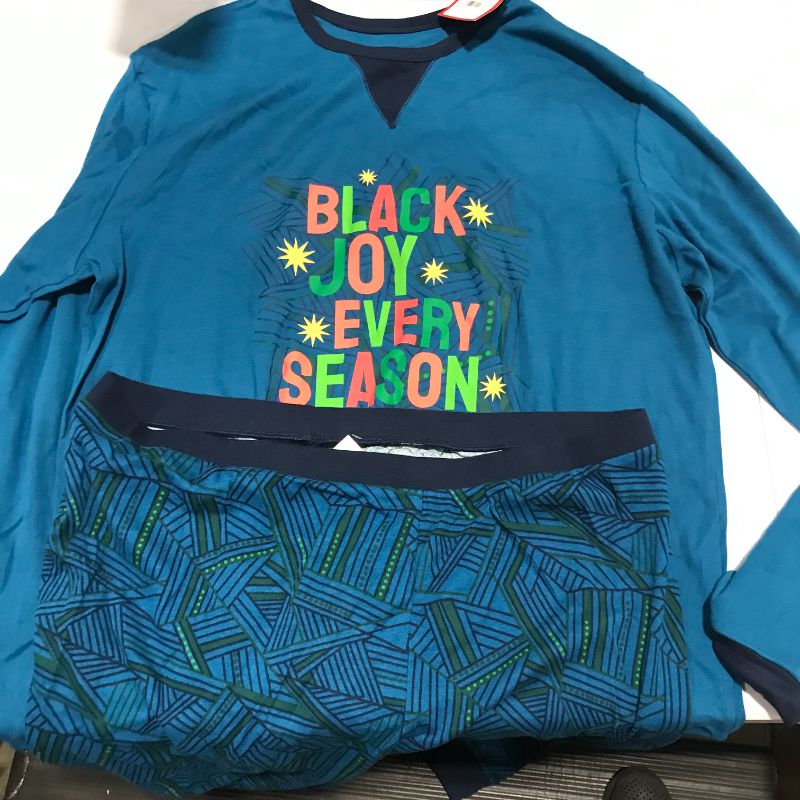 Photo 2 of (XL TALL) PAJAMA SET - "BLACK JOY EVERY SEASON"