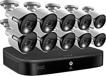 Photo 1 of Lorex 4K Security Camera System, Ultra HD Indoor/Outdoor Wired Bullet Cameras with Smart Motion Detection Surveillance, Active Deterrence and Smart Home Compatibility, 2TB 16-Channel DVR, 10 Cameras
