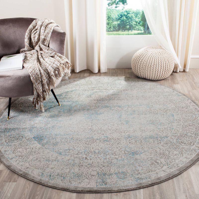 Photo 1 of 5'1 Medallion Loomed Round Area Rug Turquoise/Ivory - Safavieh
