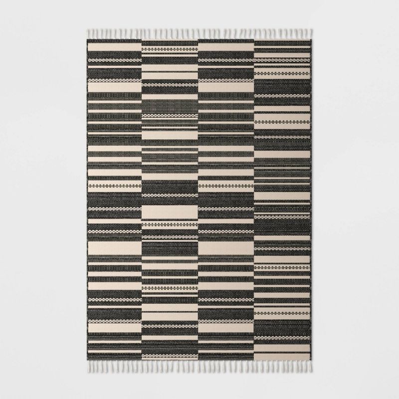 Photo 1 of 7' X 10' Tapestry Outdoor Rug Charcoal/Ivory - Project 62™
