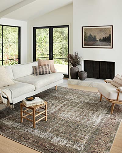 Photo 1 of Amber Lewis X Loloi Georgie Collection GER-07 Moss / Salmon 2'3" X 3'9" Accent Rug
