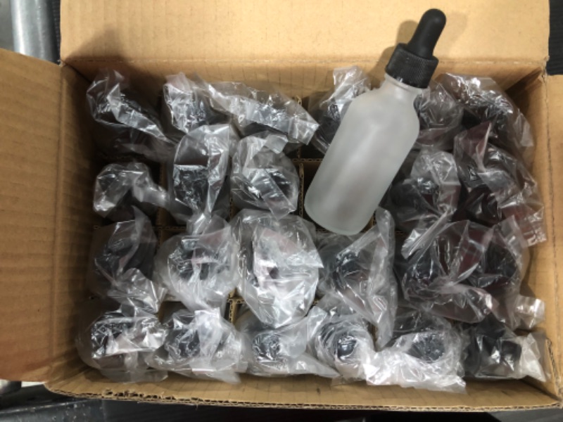 Photo 2 of 7 Colors Available - The Bottle Depot Bulk 24 Pack 2oz Clear Frosted Glass Bottles with Dropper; Wholesale Quantity for Essential Oils Serums with