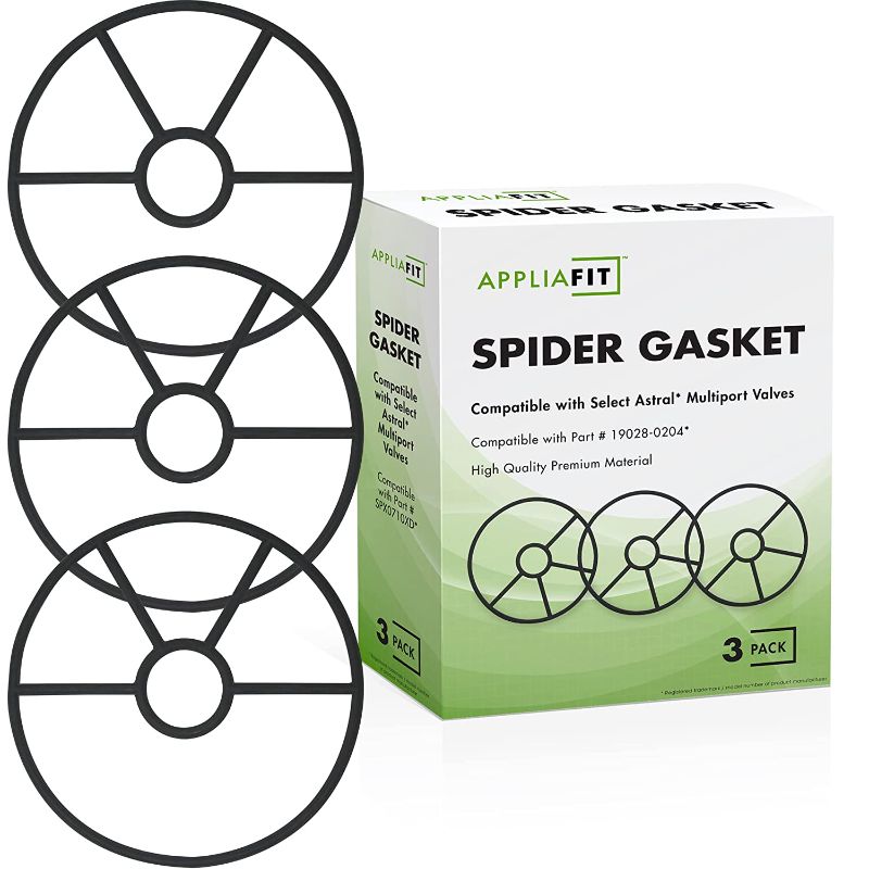 Photo 1 of AppliaFit Spider Gasket Compatible with Astral 19028-0204 for Select Astral 1.5 inch Multi-Port Valves (3-Packs)
