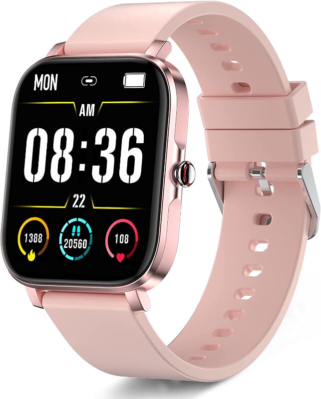 Photo 1 of Smart Watch for Women, 1.69" LCD Touch Screen Fitness Tracker with Heart Rate and Sleep Monitor, Activity Tracker with IP68 Waterproof Pedometer Calorie, Fitness Watch for Android and iOS Phones(Pink)
