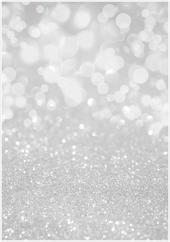 Photo 1 of Allenjoy 5x7ft Silver Bokeh Glitter Photography Backdrop for Newborn Kids Birthday Bridal Baby Shower Portrait Pictures Shoot Props Studio Cake Smash Professional Photos Photoshoot Favors Background
