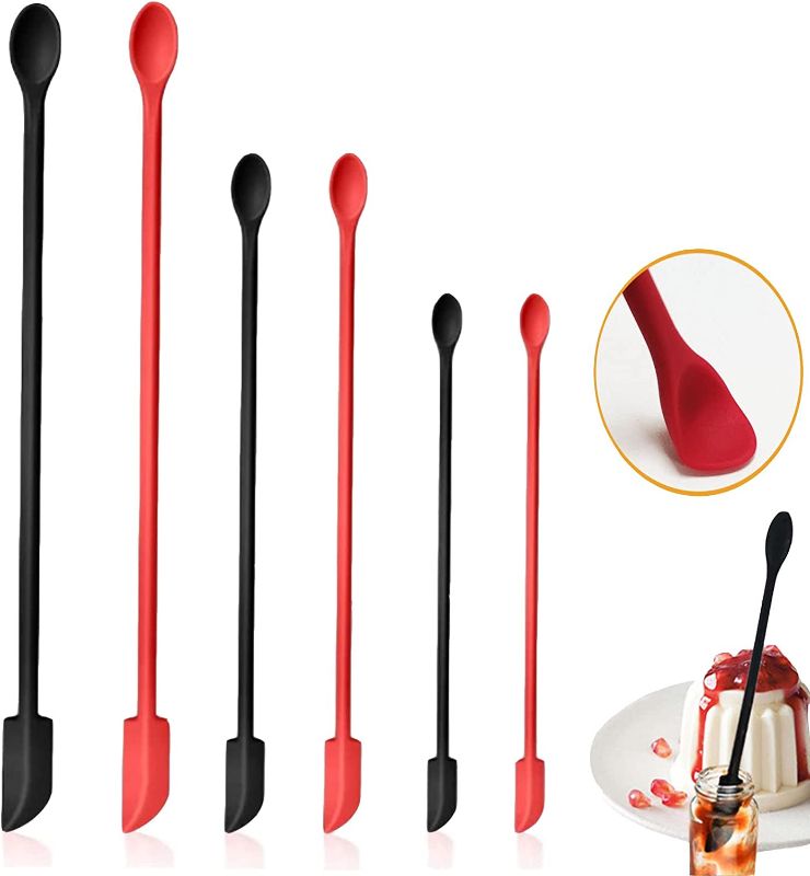 Photo 1 of 6Pcs Mini Silicone Spatula Set, Upgraded Two-sides Hardened Sturdier Silicone Spatula, Mini Spatula for Makeup, Reusable Thin Jar Scraper, Last Drop Spatula...
