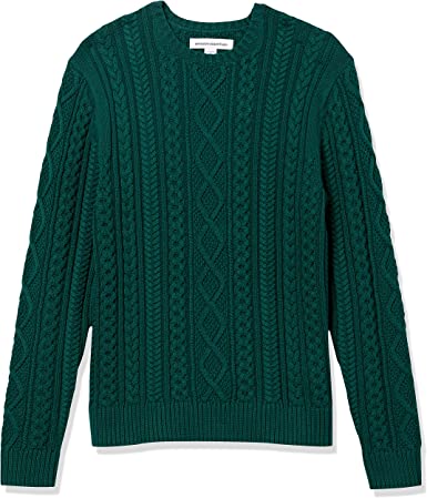 Photo 1 of Amazon Essentials Men's Long-Sleeve 100% Cotton Fisherman Cable Crewneck Sweater XL
