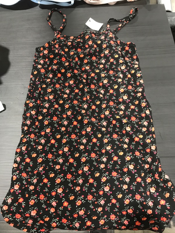 Photo 1 of [Size M 7/8] Art Class Girls Long Floral Dress [Black]