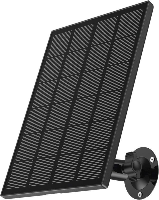 Photo 1 of ZUMIMALL Solar Panel for Outdoor Camera Wireless GX1S/F5 /GX2S PTZ Camera, IP66 Waterproof Solar Panel with 10ft USB Charge Cable, Power Supply for DC 5V Security Camera with Micro USB Port ---- 8.6 x 5.3 x 1.9 inches

