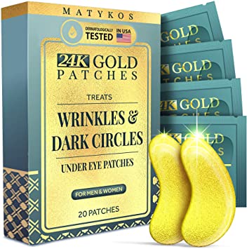 Photo 1 of 24K Gold Under Eye Patches - 20 PCS - Collagen and Hyaluronic Acid Pads that Helps Reducing Under Eye Puffiness, Wrinkles, and Dark Circles - NO Artificial Fragrance or Alcohol
