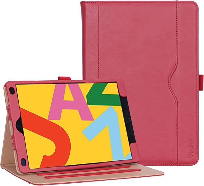 Photo 1 of ProCase iPad 10.2 Case 2019 7th Generation iPad Case, Vintage Stand Folio Cover Protective Case for 2019 iPad 10.2 Inch -Red
