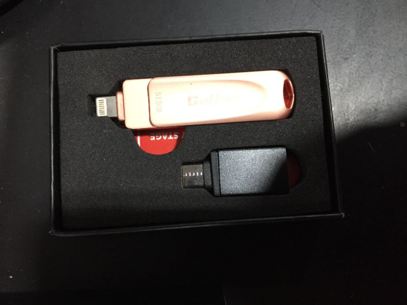 Photo 1 of Gulloe Flash Drive 512GB, Photo Stick for Phone External Storage, USB 3.0 Memory Stick for Phone Photo Storage Compatible with Phone and PC, Take More Photos and Videos for Phone (Rose Gold)

