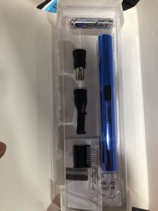 Photo 1 of Wahl Lithium Two-In-One Pen Detail Trimmer for Nose, Ear, Neckline, Eyebrow, & Other Detailing - Blue - By the Brand Used By Professionals - Model 5643-200