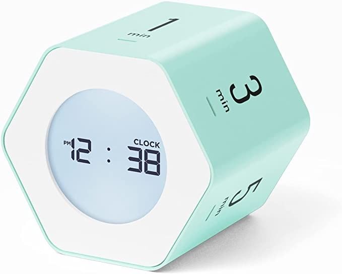 Photo 1 of mooas Multi-Hexagon Clock Timer (Mint), Digital Clock Timer, Backlight Display, 12/24H Mode, Count up & Countdown, Rotating Display, Various time configurations, for Studying, Cooking, Exercising
