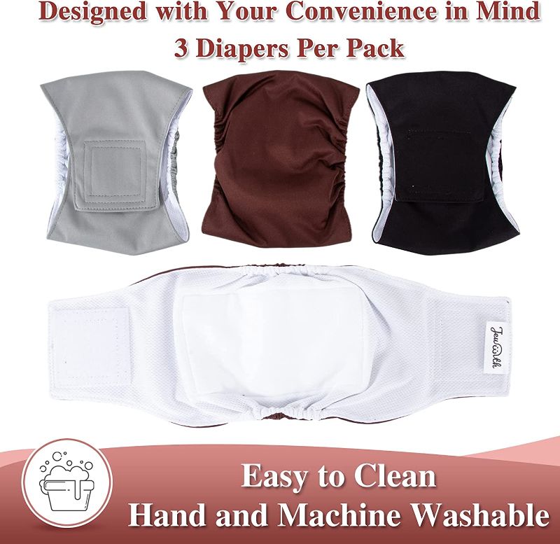 Photo 1 of [Size M] Washable Male Dog Diapers(3 Pack) 