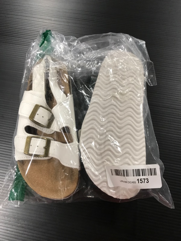 Photo 2 of [Size 1] PepStep Double Buckle Cork Footbed sandals [White]