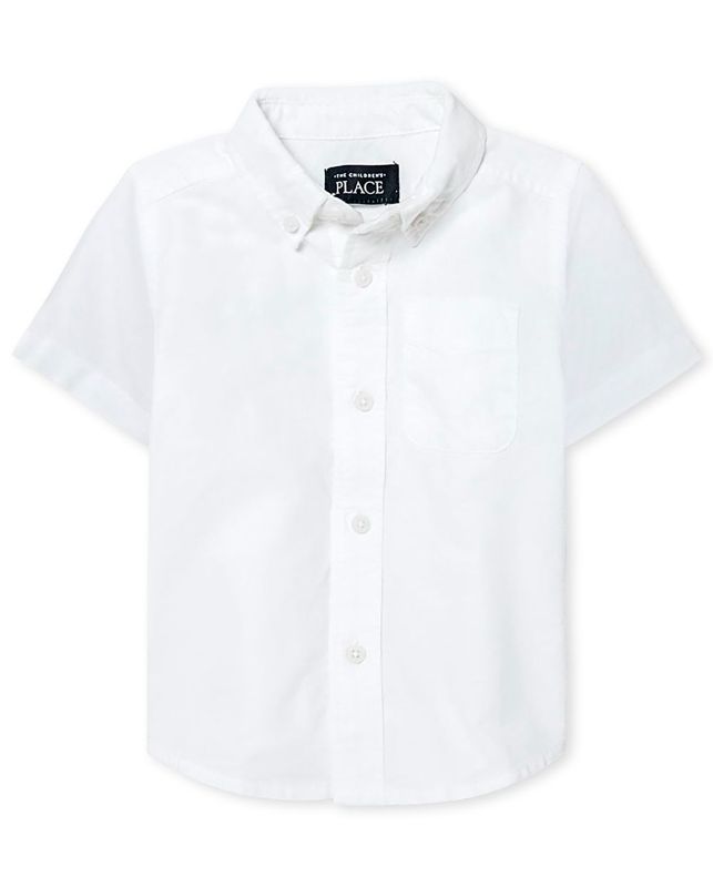 Photo 1 of [Size 12-18 M] The Children's Place Baby and Toddler Boys Uniform Oxford Button Down Shirt - White