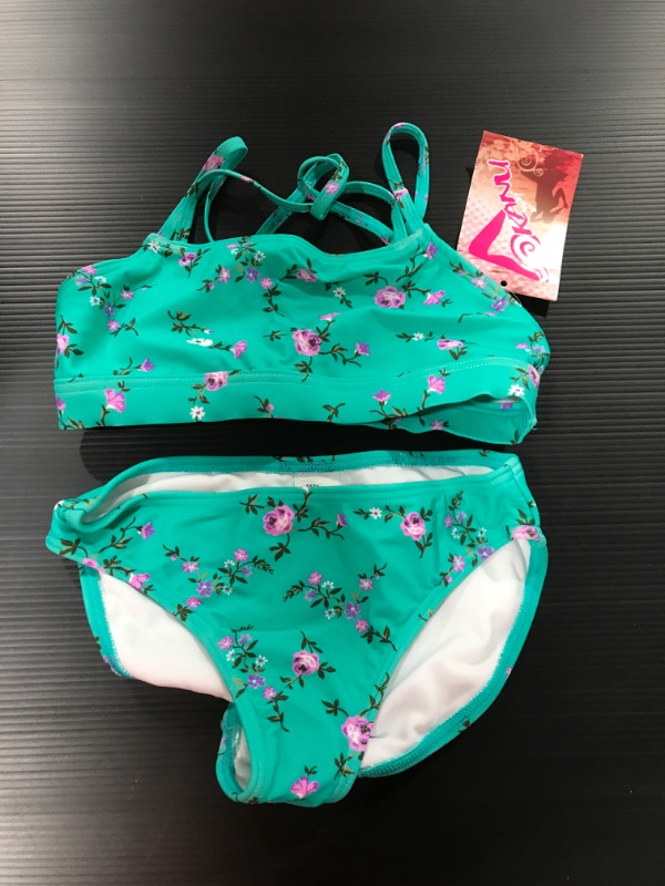 Photo 2 of [Size 8] Kanu Surf Girls' Aria Beach Sport UPF 50+ Mini Tankini Two Piece Swimsuit