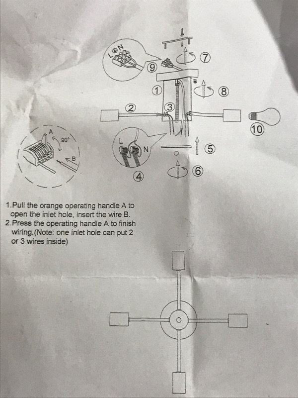 Photo 1 of 4 light semi flush modern design light fixture