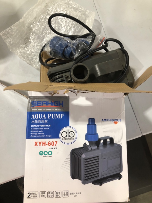 Photo 1 of FREESEA Ultra Quiet Submersible Pump: 740-1320 GPH Water Pumps for Fish Tank Fountains Aquariums Ponds Statuary Hydroponics